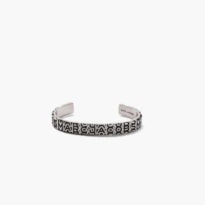 Aged Silver Women's Marc Jacobs Monogram Engraved Bracelets | USA000718