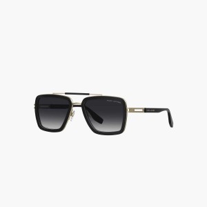 Black Women's Marc Jacobs Icon Square Pilot Sunglasses | USA000560