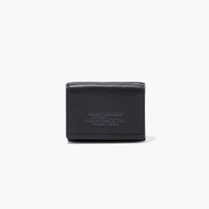 Black Women's Marc Jacobs Leather Medium Trifold Wallets | USA000388