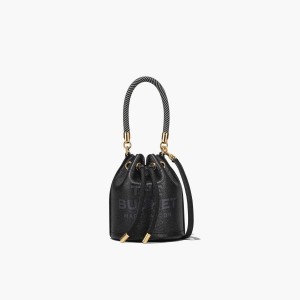 Black Women's Marc Jacobs Leather Micro Bucket Bags | USA000157
