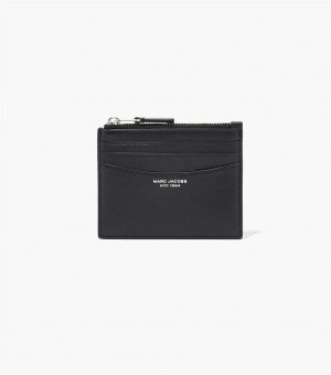Black Women's Marc Jacobs The Slim 84 Zip Card Case Wallets | USA000333