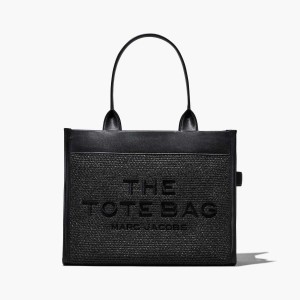 Black Women's Marc Jacobs Woven DTM Large Tote Bags | USA000061