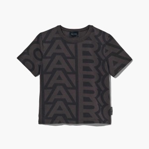 Black / Charcoal Women's Marc Jacobs Monogram Baby T Shirts | USA000680
