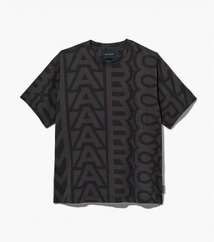 Black / Grey Women's Marc Jacobs The Monogram Big T Shirts | USA000670