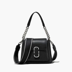 Black / Silver Women's Marc Jacobs J Marc Chain Mini Satchel Bags | USA000208