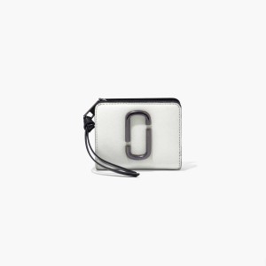 Black / White Women's Marc Jacobs Snapshot Mini Compact Wallets | USA000441