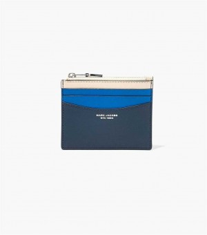 Blue Multicolor Women's Marc Jacobs The Slim 84 Colorblock Zip Card Case Wallets | USA000353