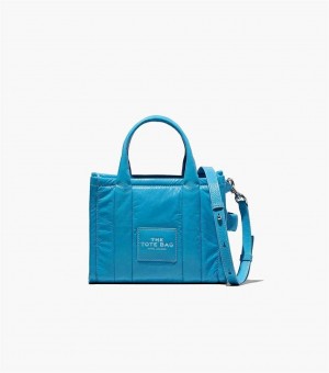 Blue Women's Marc Jacobs The Shiny Crinkle Mini Tote Bags | USA000013
