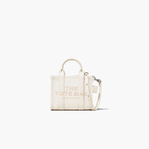 Cotton / Silver Women's Marc Jacobs Leather Micro Tote Bags | USA000084