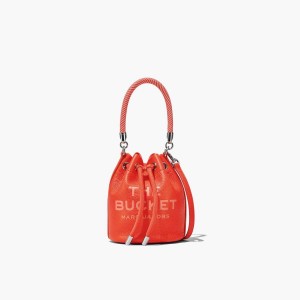 Electric Orange Women's Marc Jacobs Leather Micro Bucket Bags | USA000154