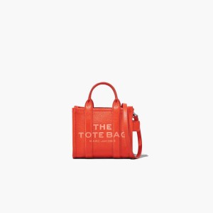 Electric Orange Women's Marc Jacobs Leather Micro Tote Bags | USA000071