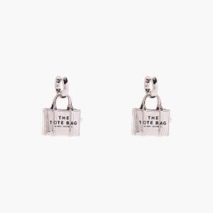 Light Antique Silver Women's Marc Jacobs Tote Bag Earrings | USA000738