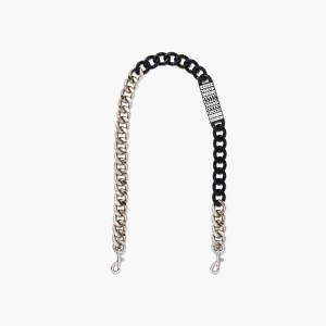 Nickel / Black Women's Marc Jacobs Barcode Chain Shoulder Strap | USA000515