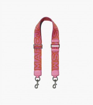 Pink Multicolor Women's Marc Jacobs The Outline Logo Webbing Strap | USA000501
