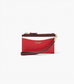 Red Multicolor Women's Marc Jacobs The Slim 84 Colorblock Top Zip Wristlet Wallets | USA000357