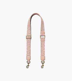 Rose Multicolor Women's Marc Jacobs The Thin Outline Logo Webbing Strap | USA000496