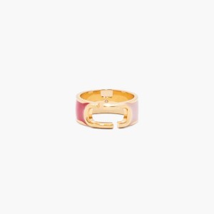 True Red Multi / Gold Women's Marc Jacobs J Marc Colorblock Rings | USA000765