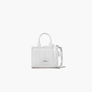 White Women's Marc Jacobs Shiny Crinkle Micro Tote Bags | USA000039