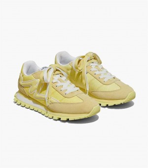 Yellow Women's Marc Jacobs The Croc-Embossed Jogger Sneakers | USA000797