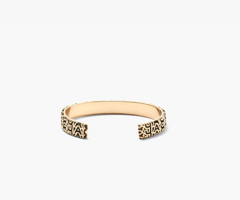 Aged Gold Women's Marc Jacobs Monogram Engraved Bracelets | USA000714