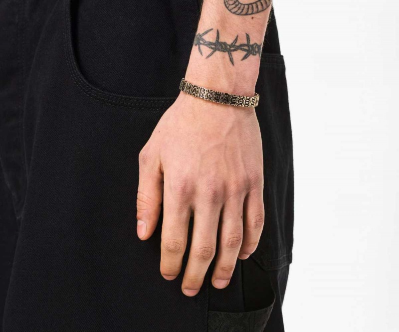 Aged Gold Women's Marc Jacobs Monogram Engraved Bracelets | USA000714