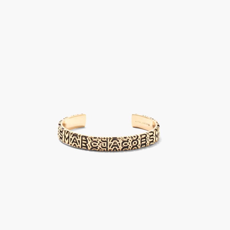 Aged Gold Women\'s Marc Jacobs Monogram Engraved Bracelets | USA000714
