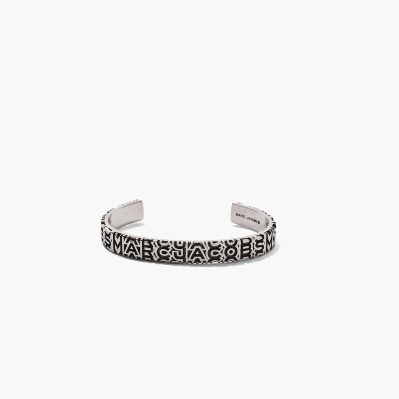 Aged Silver Women\'s Marc Jacobs Monogram Engraved Bracelets | USA000718