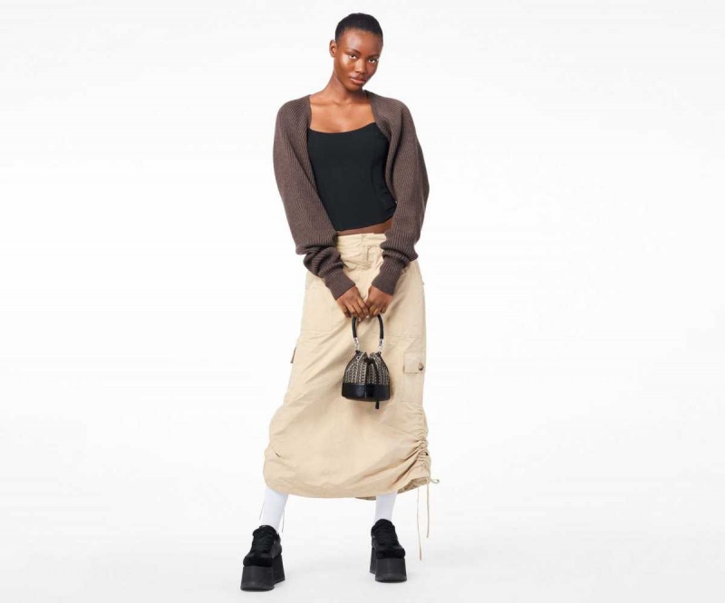 Beige Multi Women's Marc Jacobs Monogram Micro Bucket Bags | USA000148