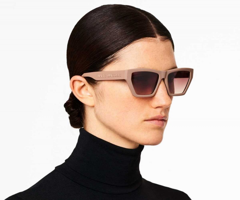Beige Women's Marc Jacobs Cat Eye Sunglasses | USA000556