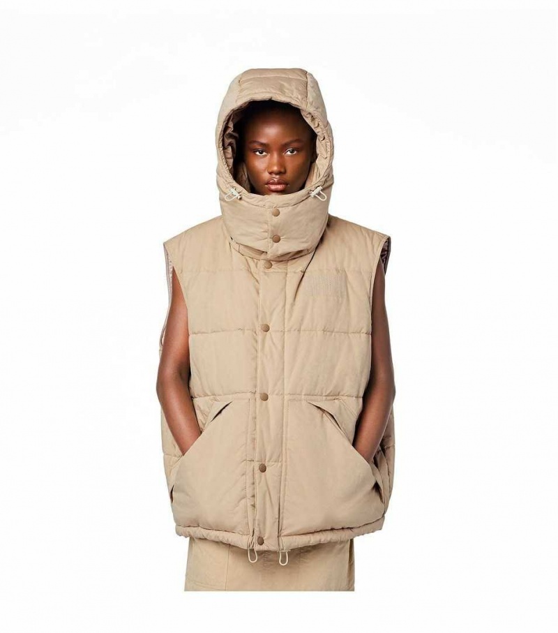 Beige Women's Marc Jacobs The Oversized Puffer Vest | USA000705