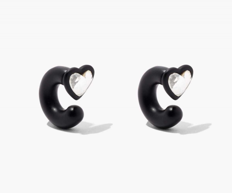 Black Multi Women's Marc Jacobs Charmed Heart Hoops DTM Earrings | USA000742