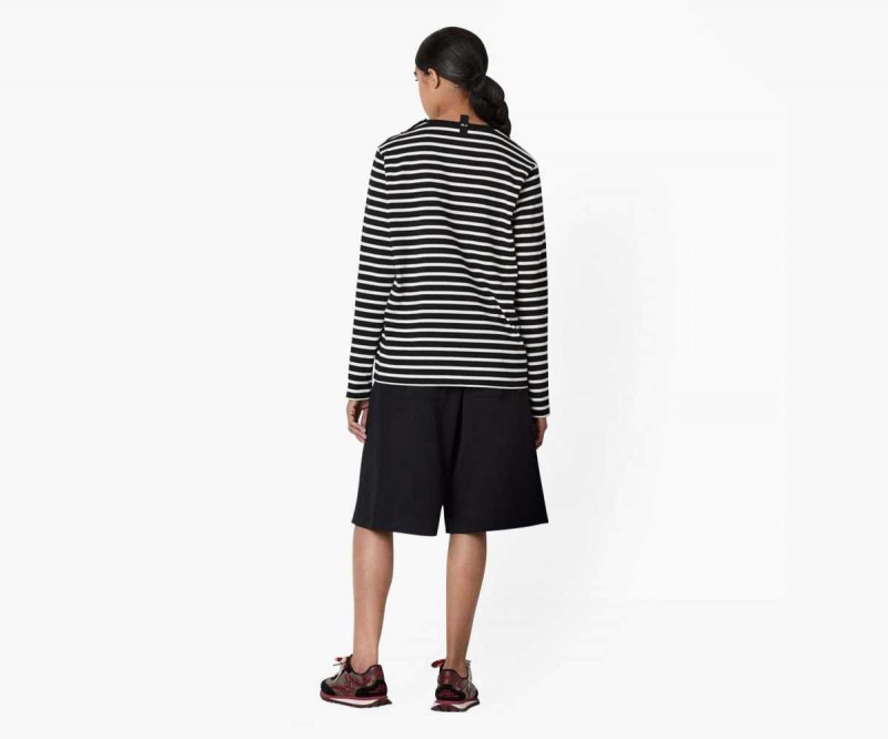 Black Multi Women's Marc Jacobs Striped T Shirts | USA000678