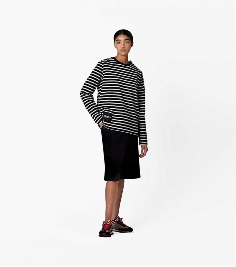 Black Multicolor Women's Marc Jacobs The Striped T Shirts | USA000667