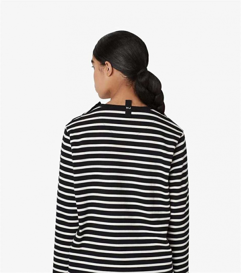 Black Multicolor Women's Marc Jacobs The Striped T Shirts | USA000667