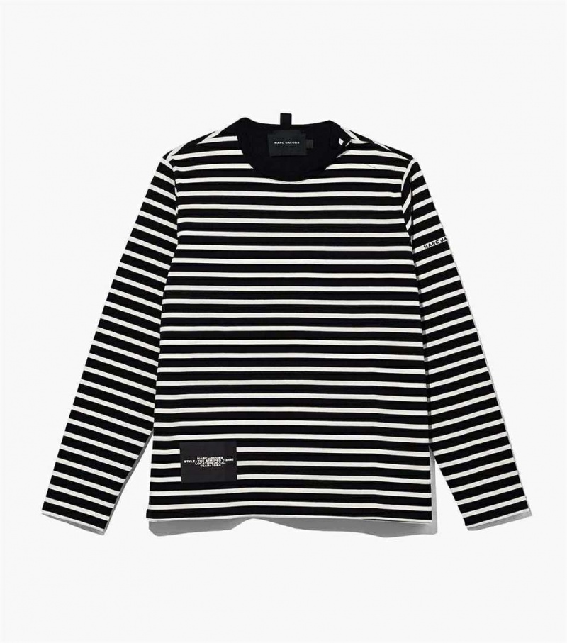 Black Multicolor Women\'s Marc Jacobs The Striped T Shirts | USA000667