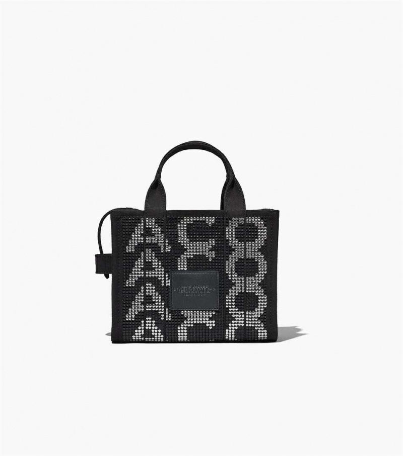 Black Multicolor Women's Marc Jacobs The Studded Monogram Mini Tote Bags | USA000008