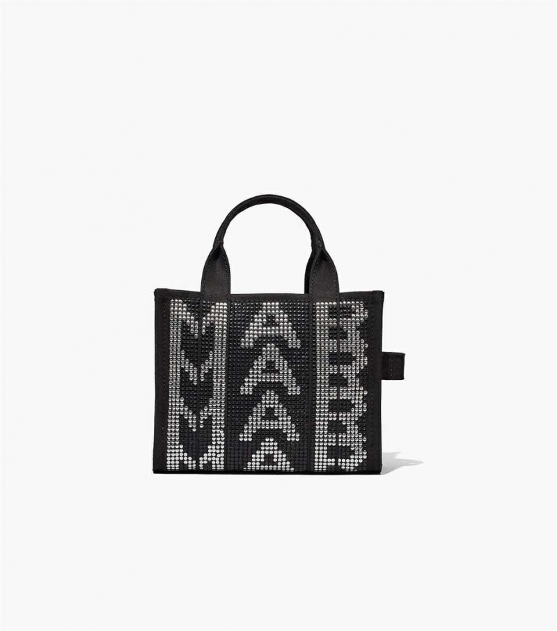 Black Multicolor Women\'s Marc Jacobs The Studded Monogram Mini Tote Bags | USA000008