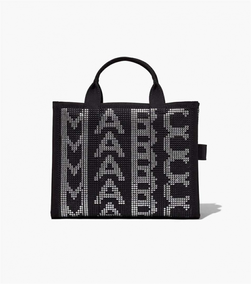 Black Multicolor Women\'s Marc Jacobs The Studded Monogram Medium Tote Bags | USA000009