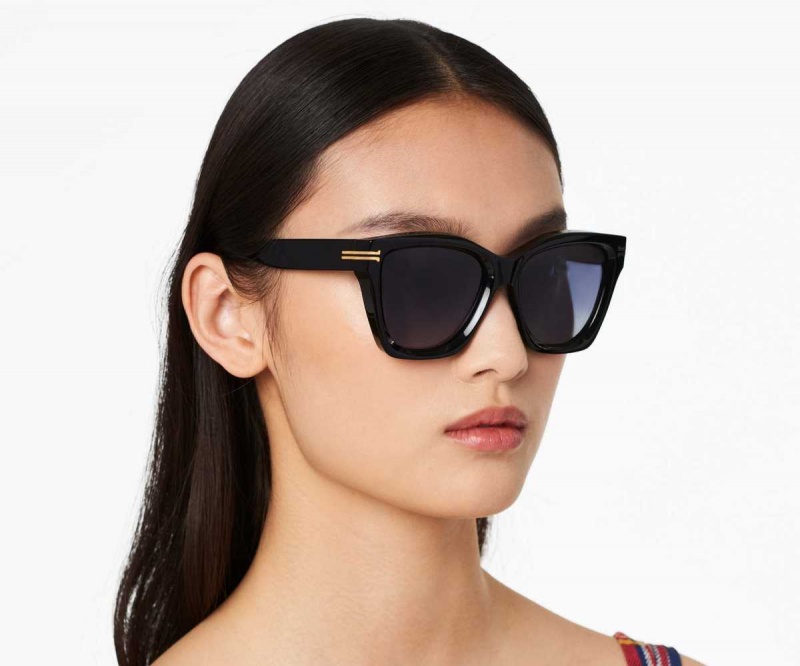 Black Women's Marc Jacobs Icon Edge Oversized Square Sunglasses | USA000549