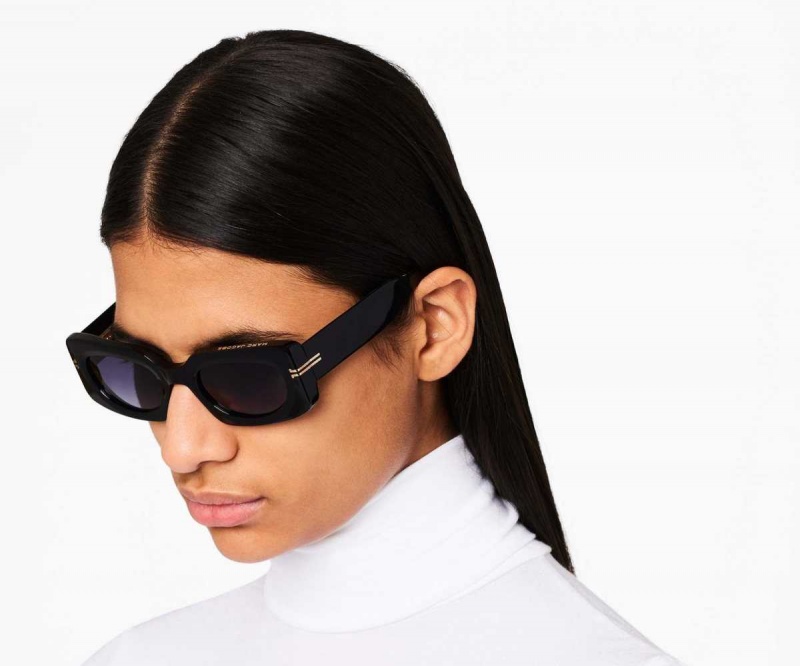 Black Women's Marc Jacobs Icon Rectangular Sunglasses | USA000551