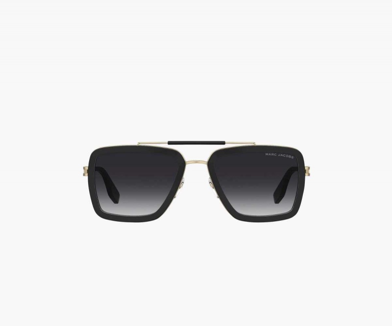 Black Women's Marc Jacobs Icon Square Pilot Sunglasses | USA000560