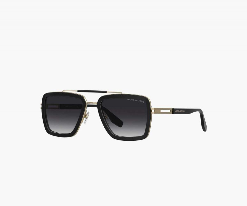 Black Women's Marc Jacobs Icon Square Pilot Sunglasses | USA000560