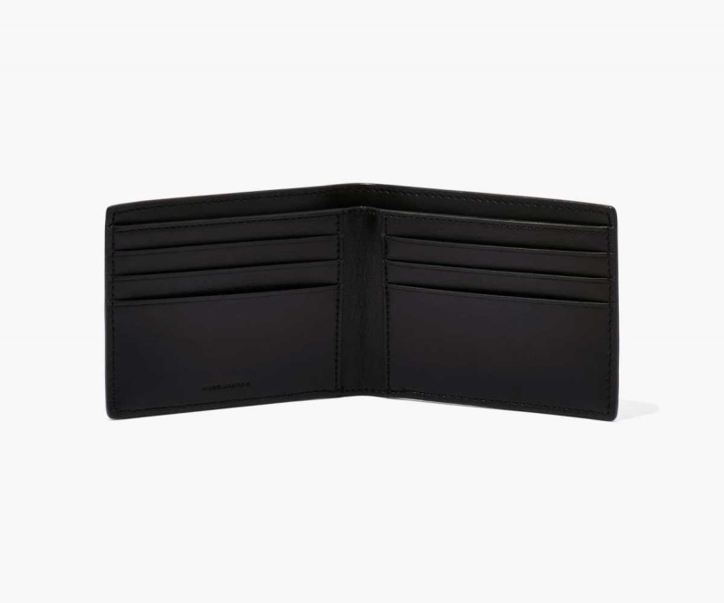 Black Women's Marc Jacobs Leather Billfold Wallets | USA000386