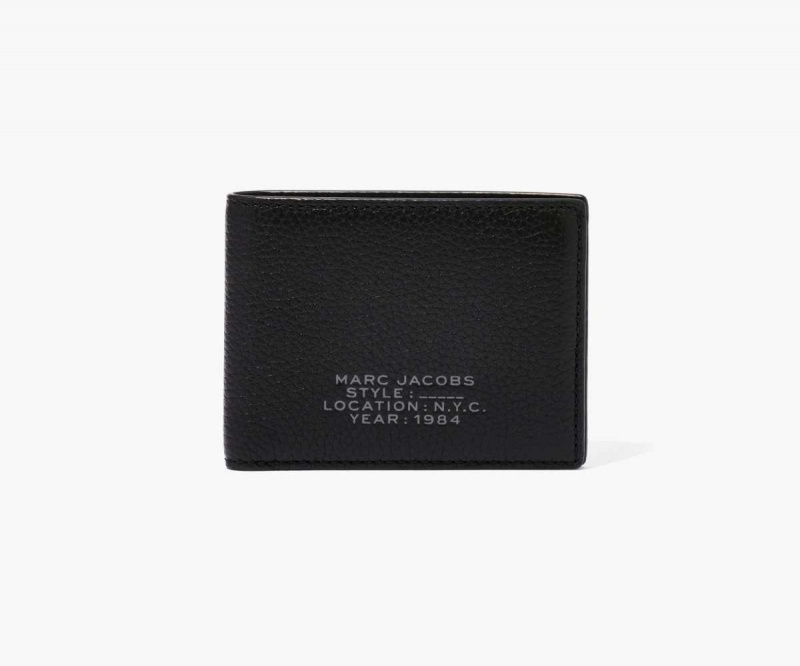 Black Women's Marc Jacobs Leather Billfold Wallets | USA000386