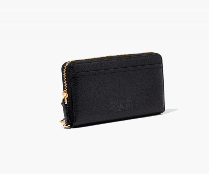 Black Women's Marc Jacobs Leather Continental Wallets | USA000413