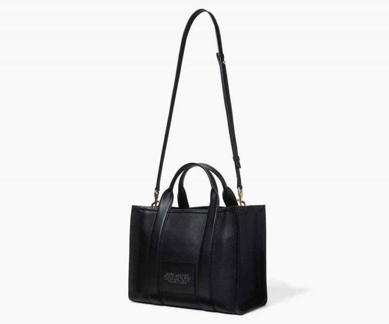 Black Women's Marc Jacobs Leather Medium Tote Bags | USA000137