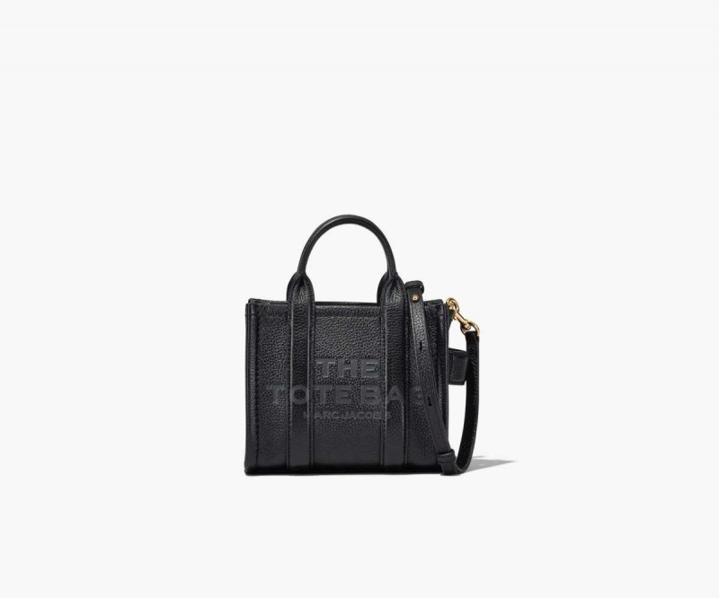 Black Women's Marc Jacobs Leather Micro Tote Bags | USA000114