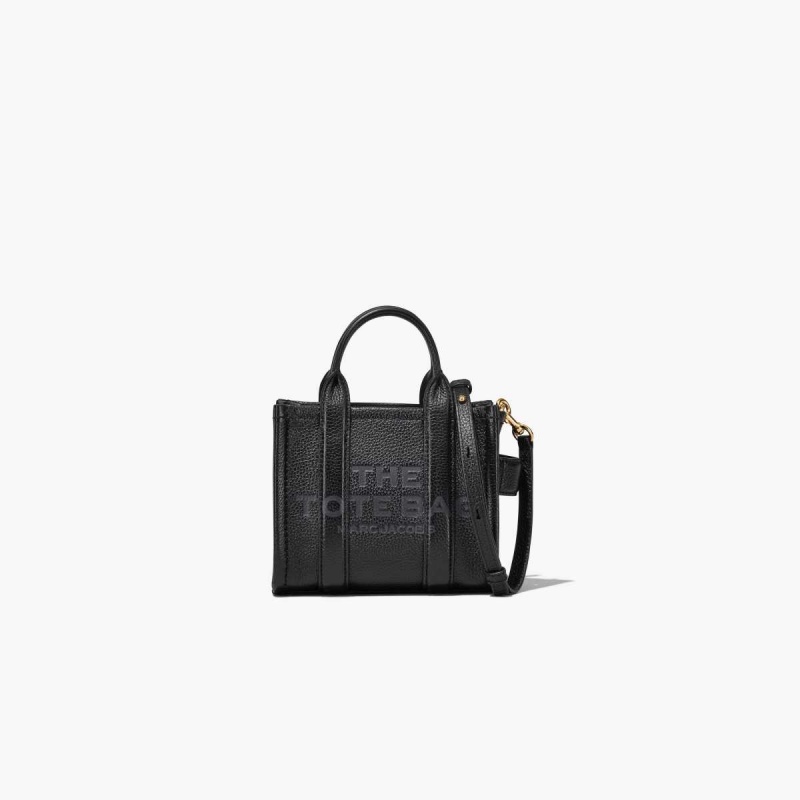 Black Women\'s Marc Jacobs Leather Micro Tote Bags | USA000114