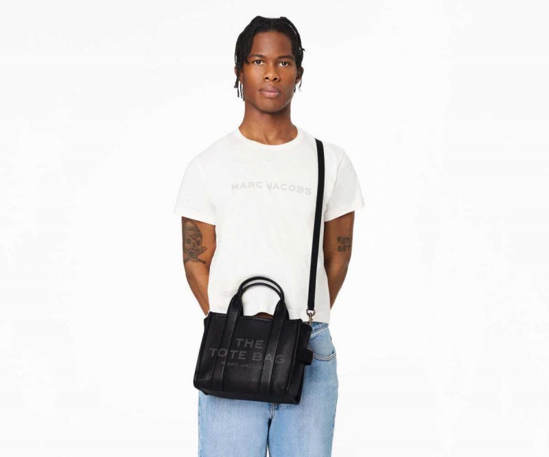 Black Women's Marc Jacobs Leather Mini Tote Bags | USA000075