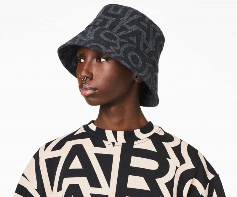 Black Women's Marc Jacobs Monogram Bucket Hats | USA000469